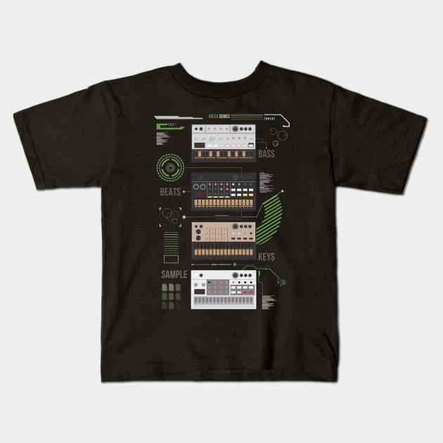 Volca Series / Green Kids T-Shirt by Synthshirt